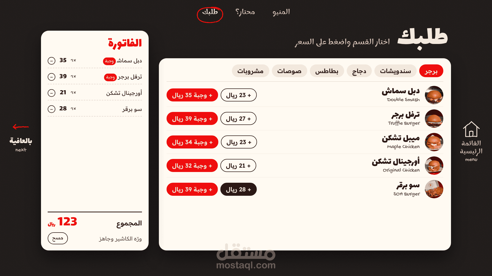 ملخص الطلب