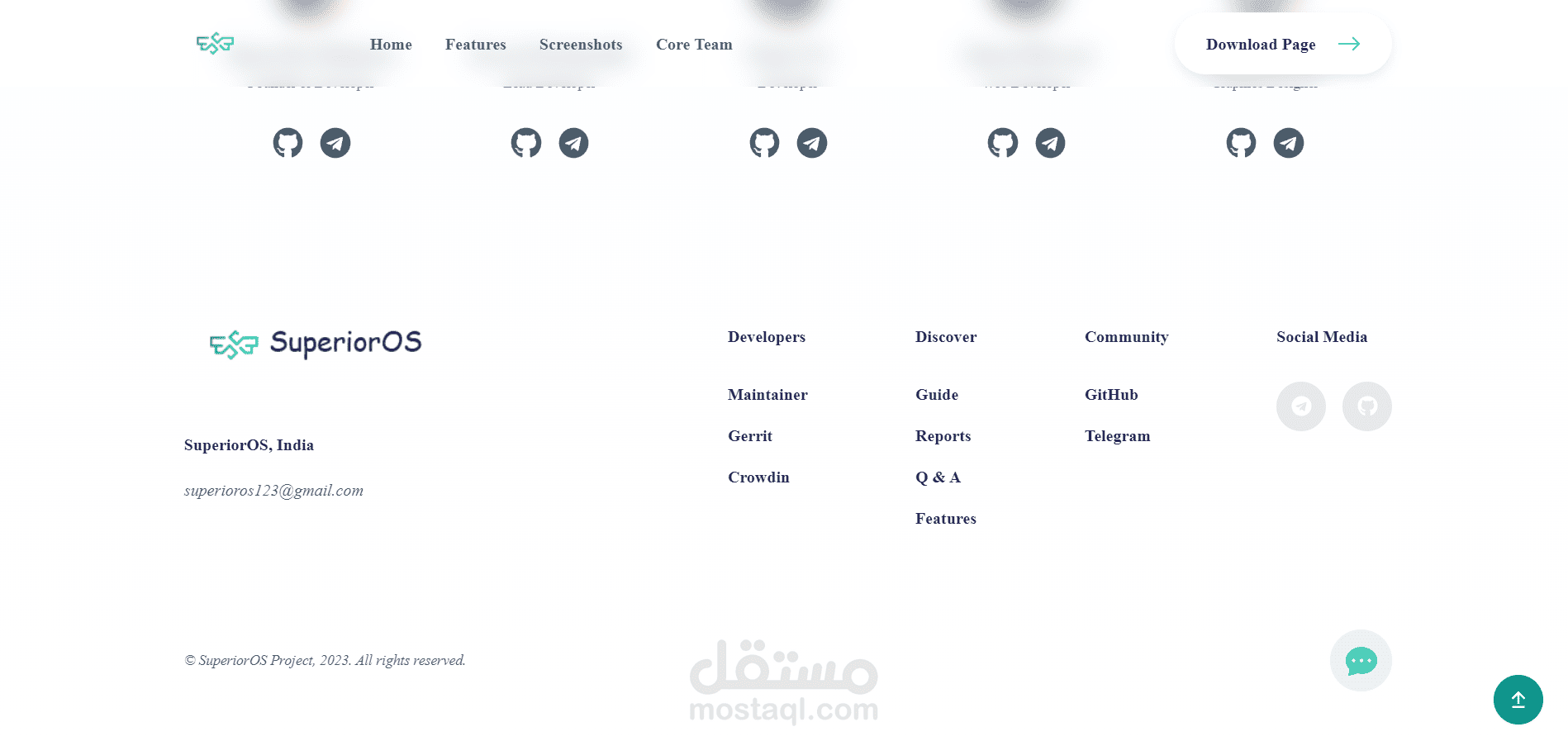 React Landing Page Android Open source website | مستقل