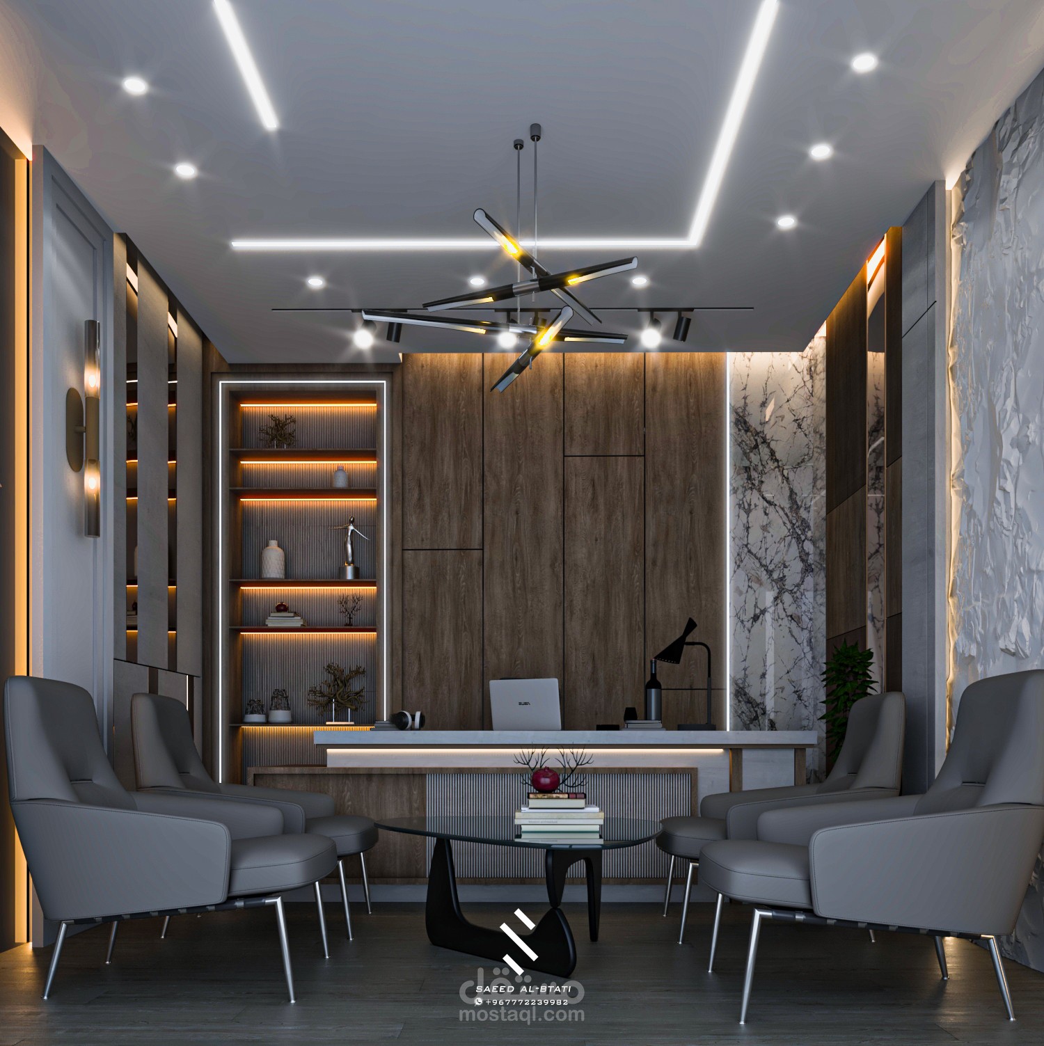 تصميم مكتب هندسي للمقاولات والديكور | مستقل