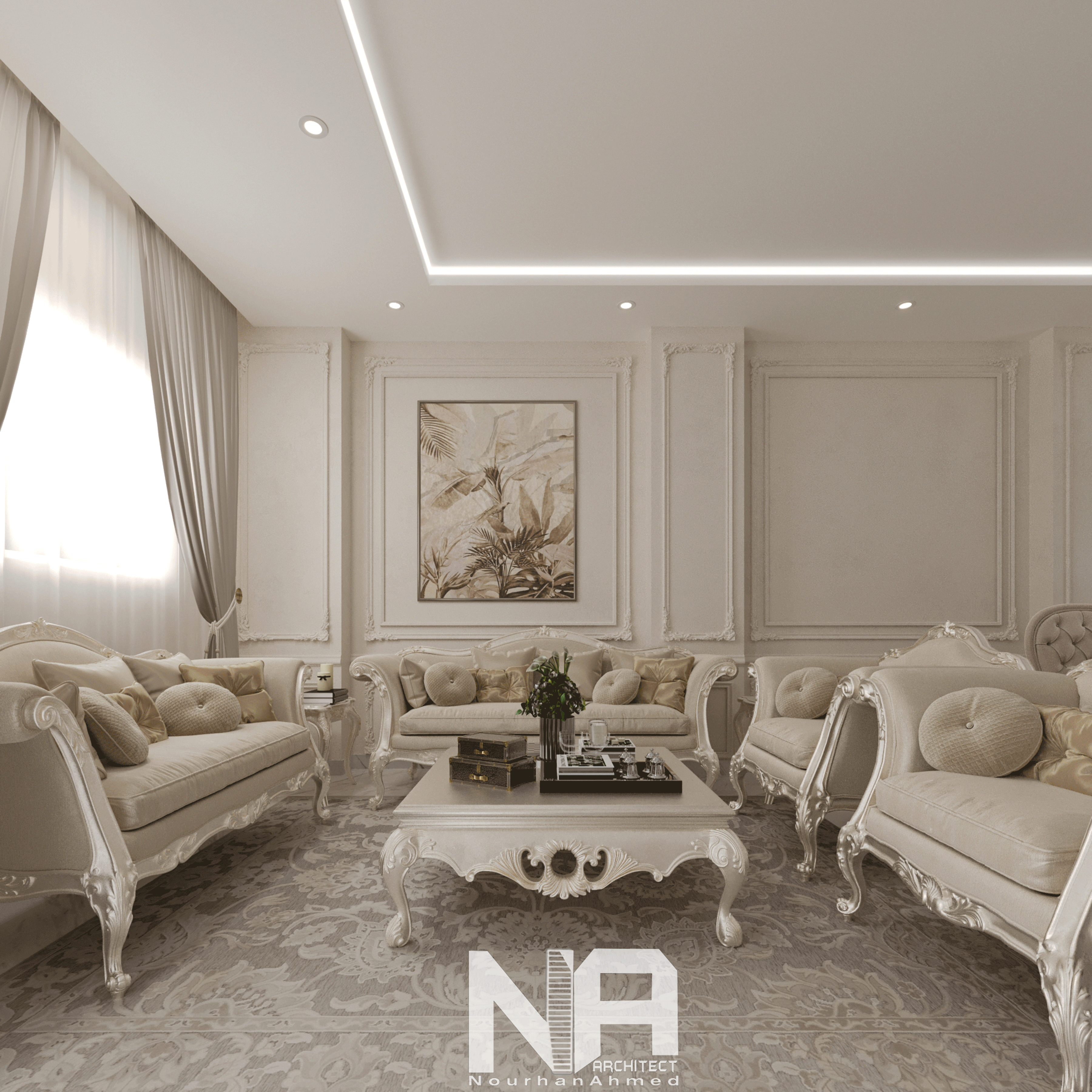 Reception & Dining room Interior Design. | مستقل