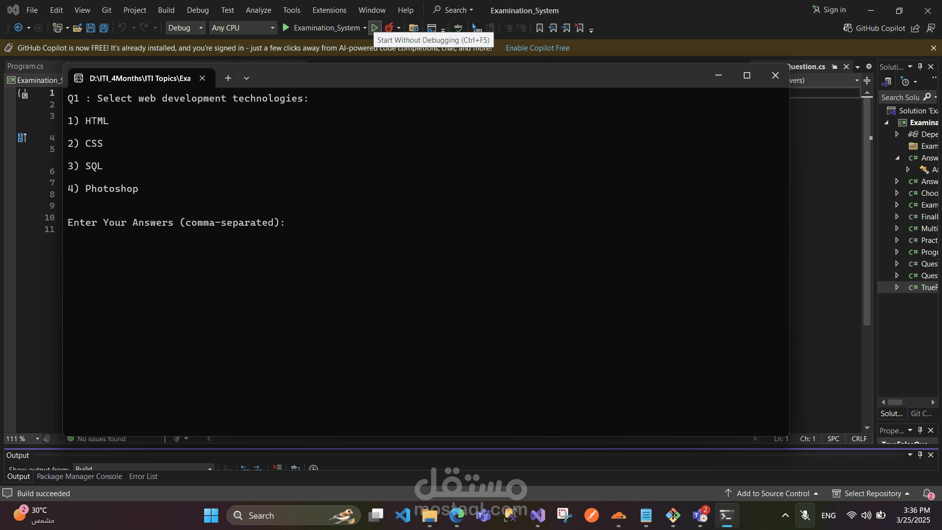 Examination System Task in C# using Object-Oriented Programming (OOP ...