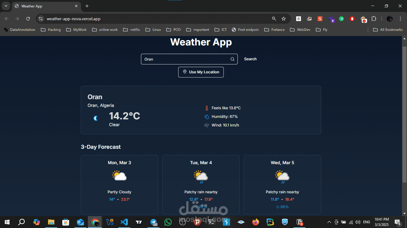 a modern Weather App built with Next.js! | مستقل