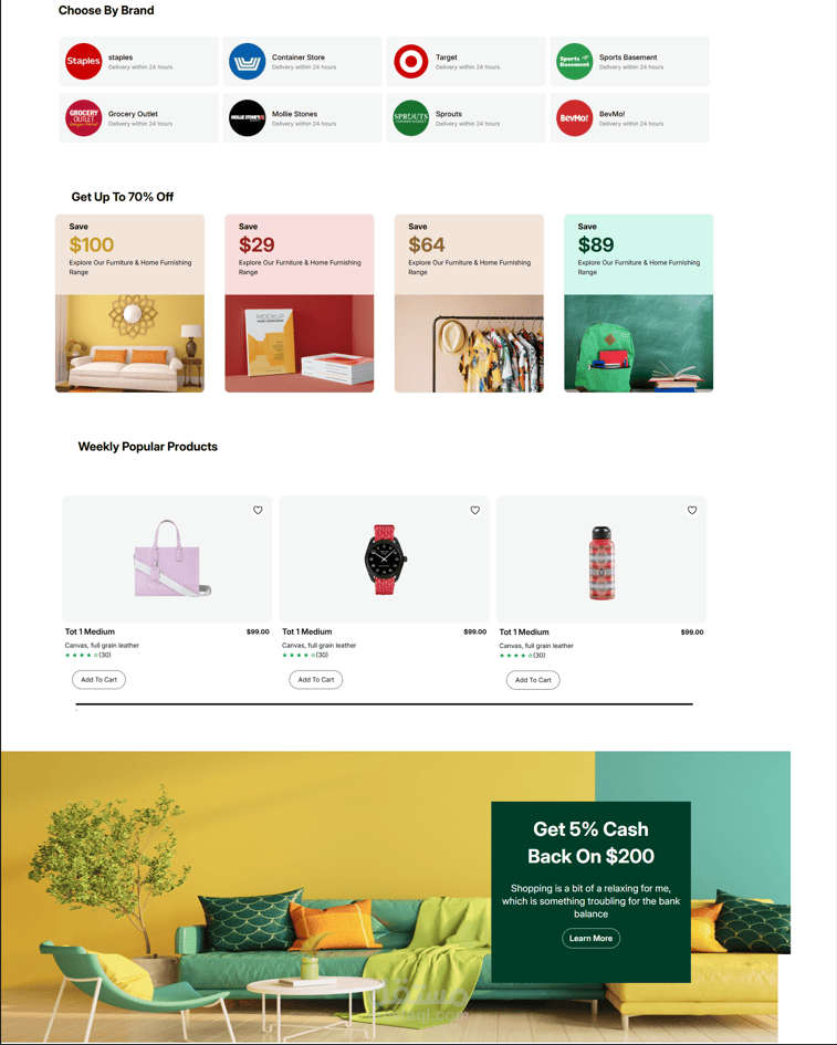 Developing a full e-commerce website using Reactjs | مستقل