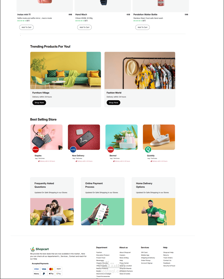 Developing a full e-commerce website using Reactjs | مستقل