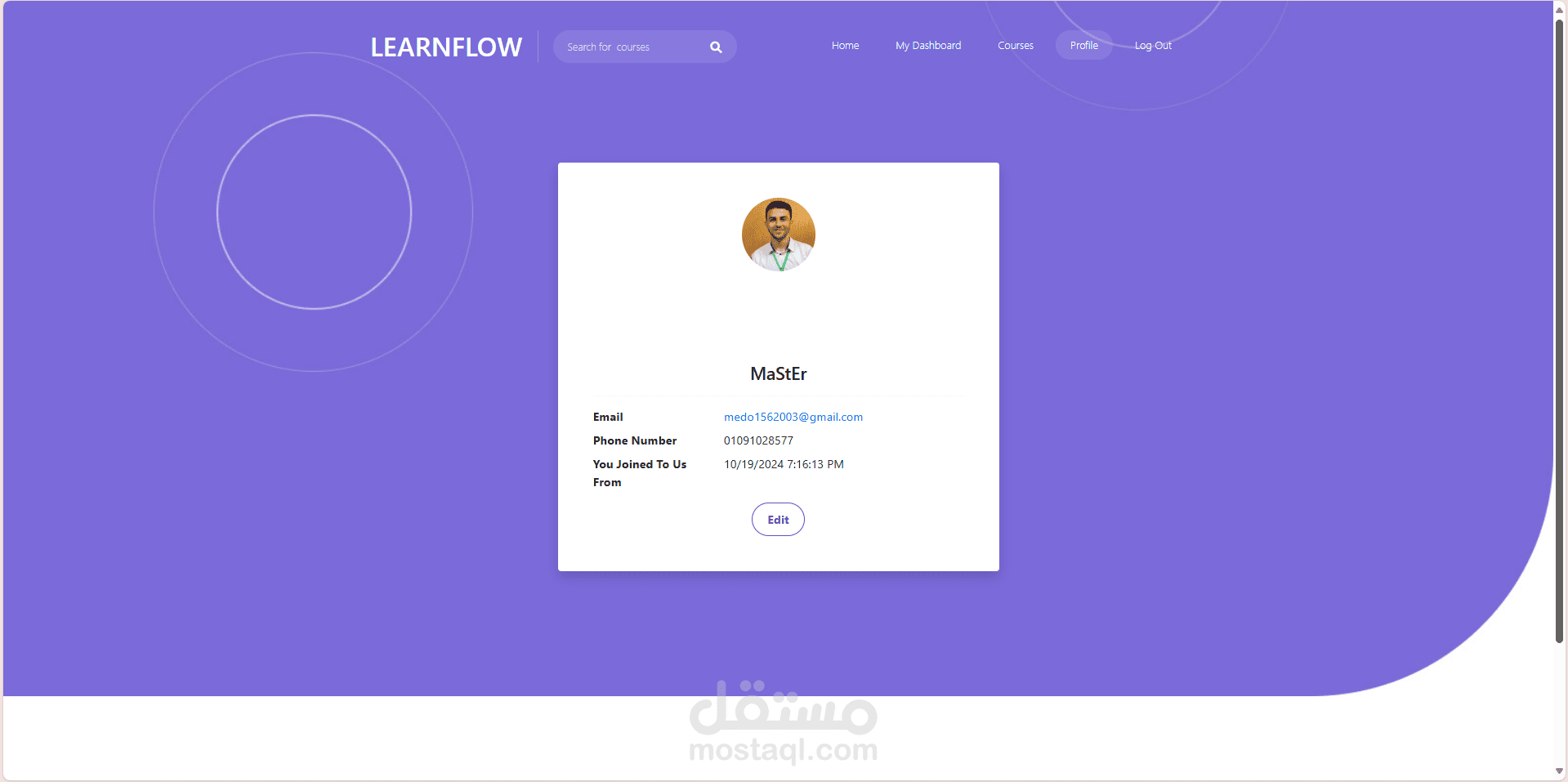 LearnFlow منصة تعليمية متكاملة عبر الإنترنت | مستقل