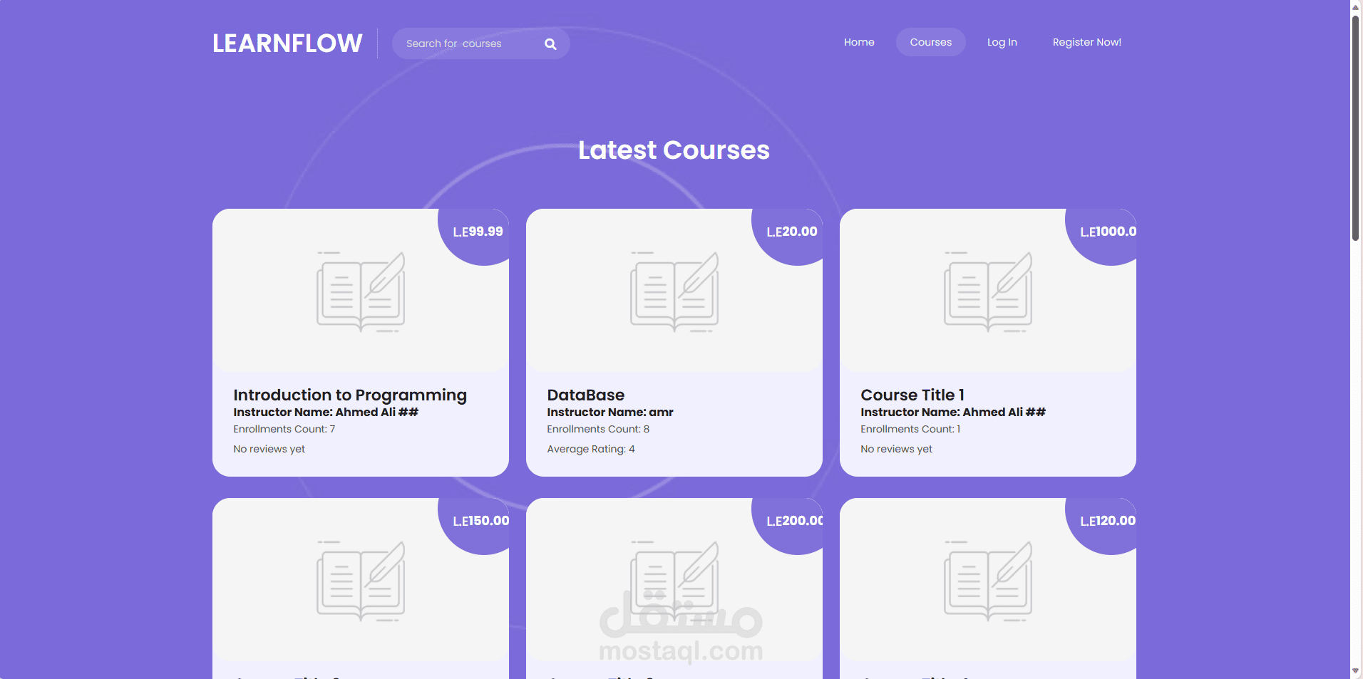LearnFlow منصة تعليمية متكاملة عبر الإنترنت | مستقل
