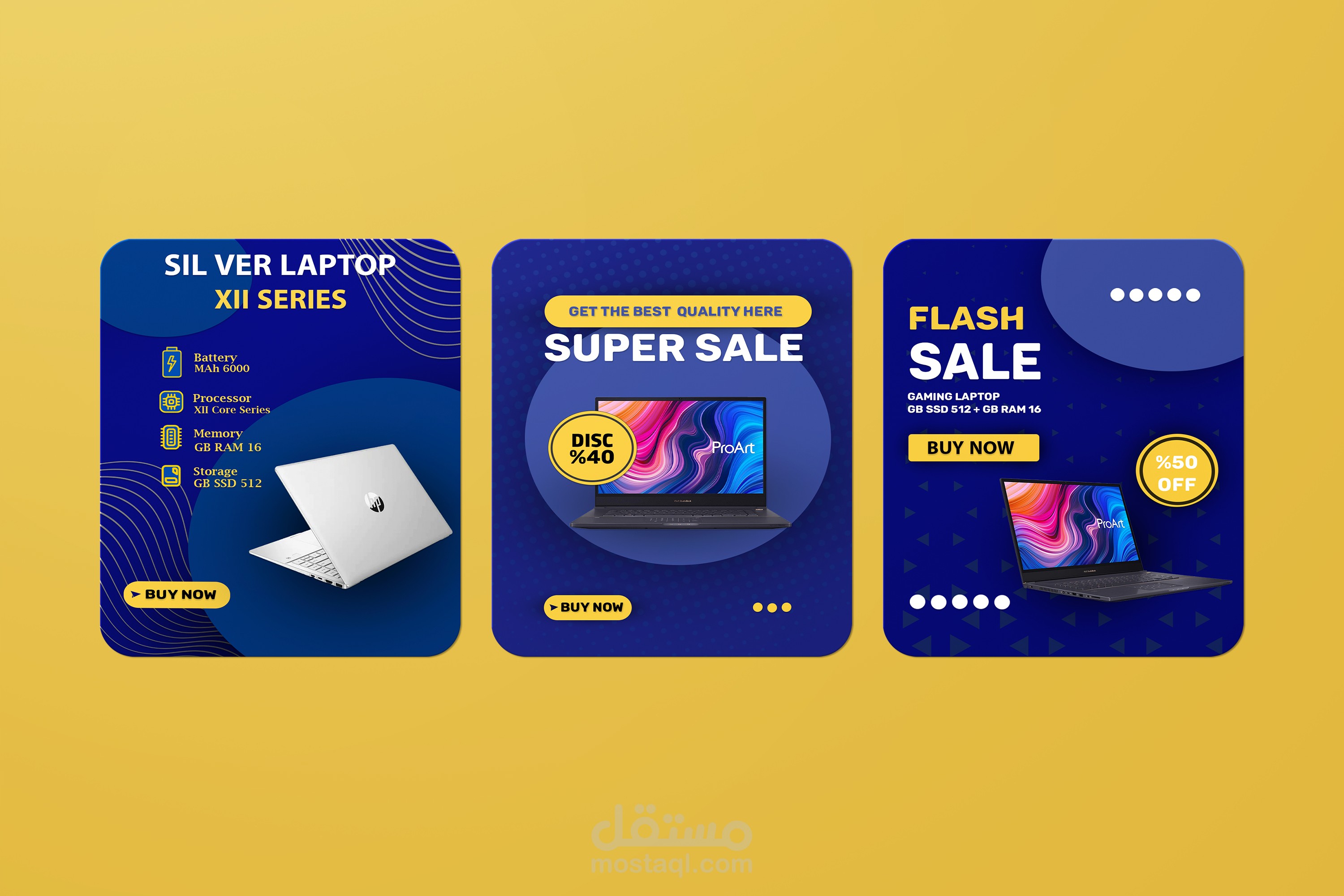 Social Media Showcase For Laptop Marketing | مستقل