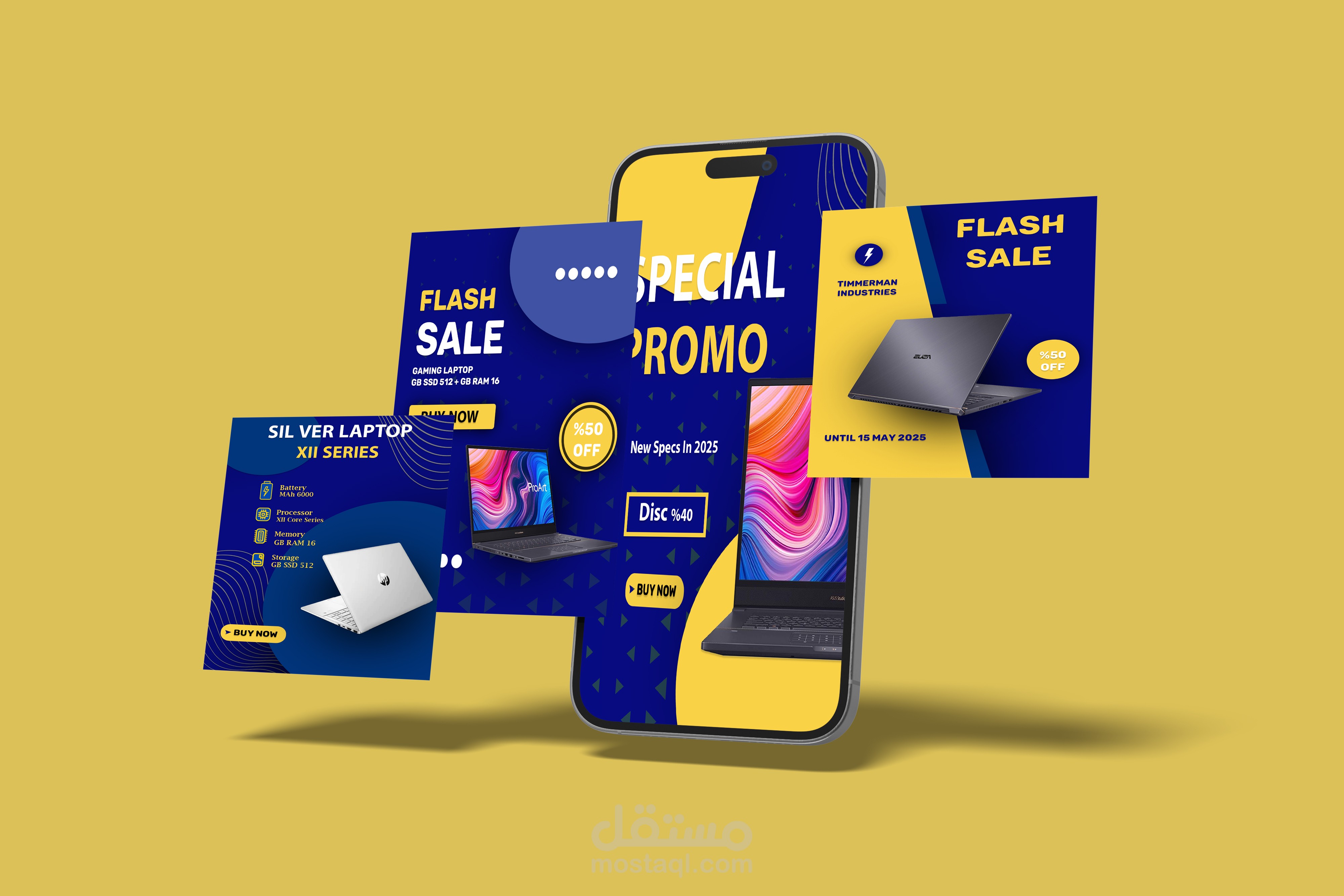 Social Media Showcase For Laptop Marketing | مستقل