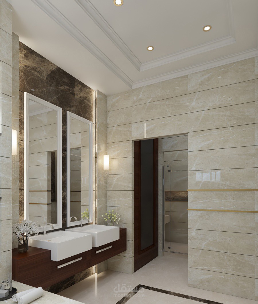تصميم حمام لغرفة نوم ماستر