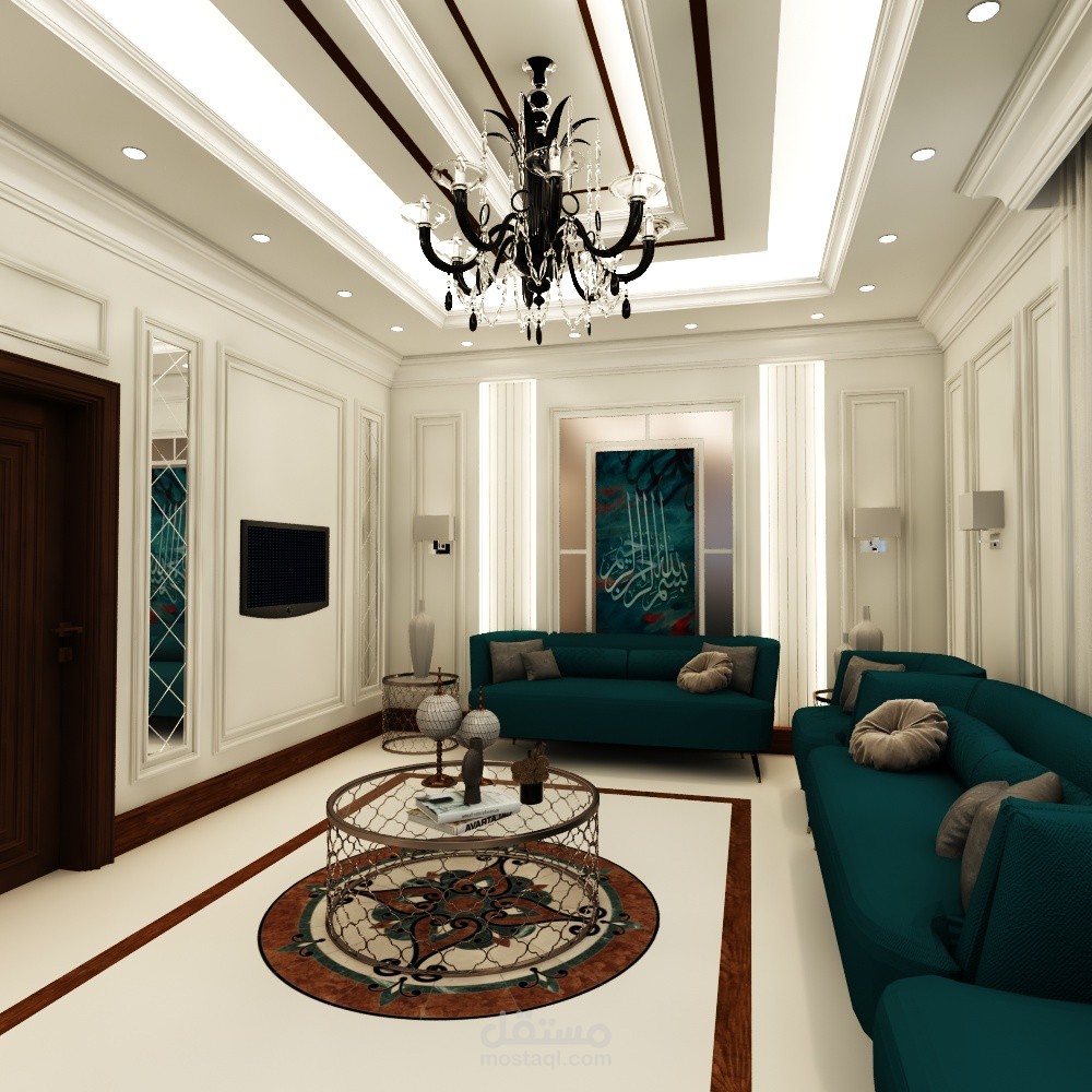 تصميم داخلي لمجلس رجال  في السعودية