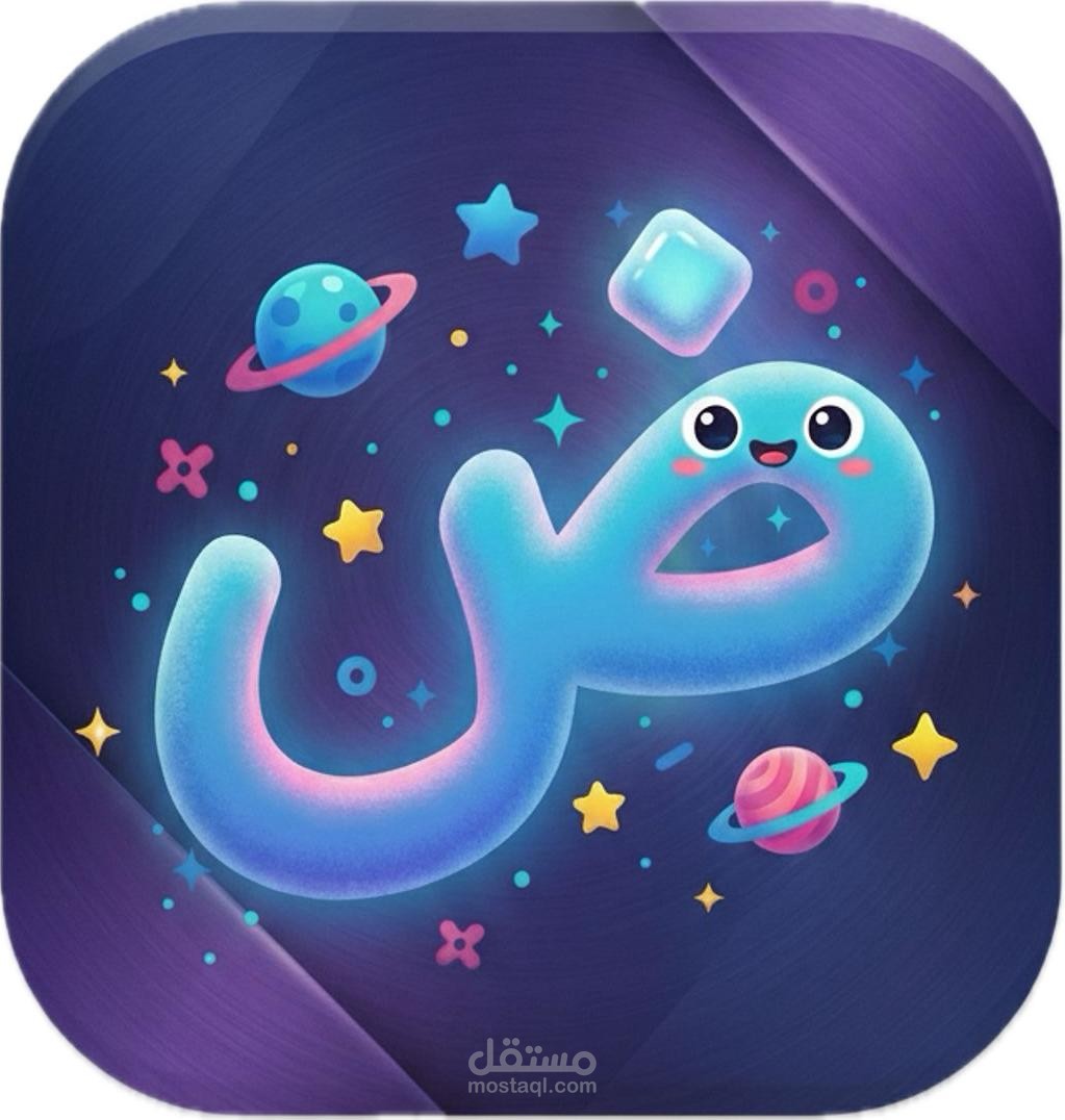 لوغو وايقونة تطبيق لتعليم الأطفال اللغة العربية
