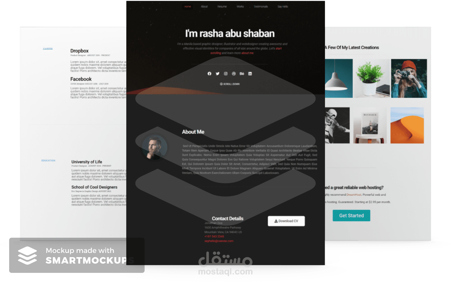 موقع شخصى (cv) Landing page