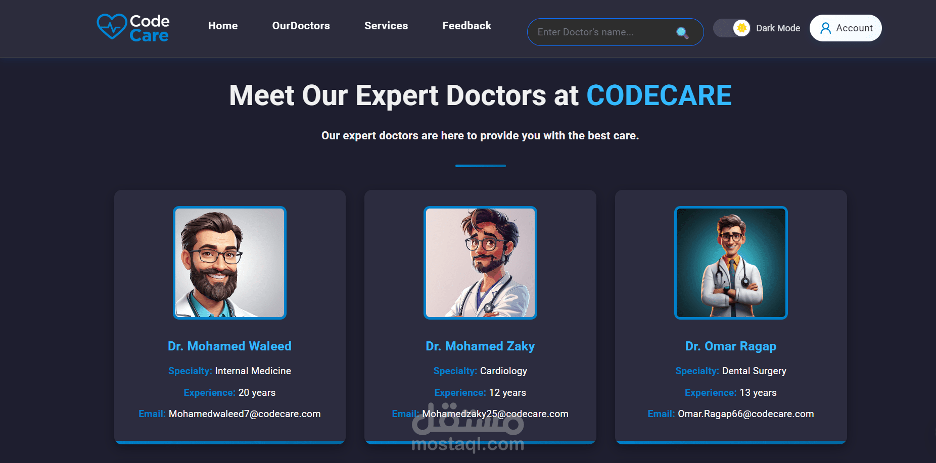 CodeCare Hospital Website