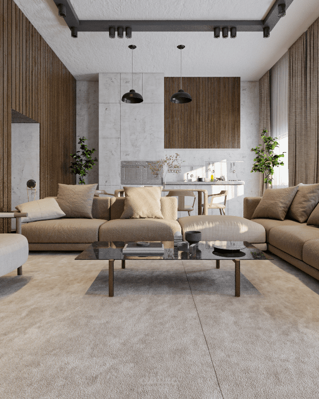 غرفة معيشة بسيطة