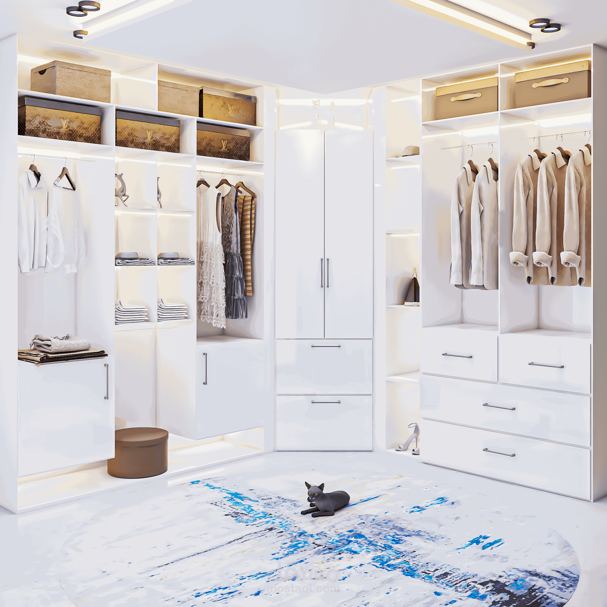 تصميم دريسنج روم باستايلات وماتريل مختلفه