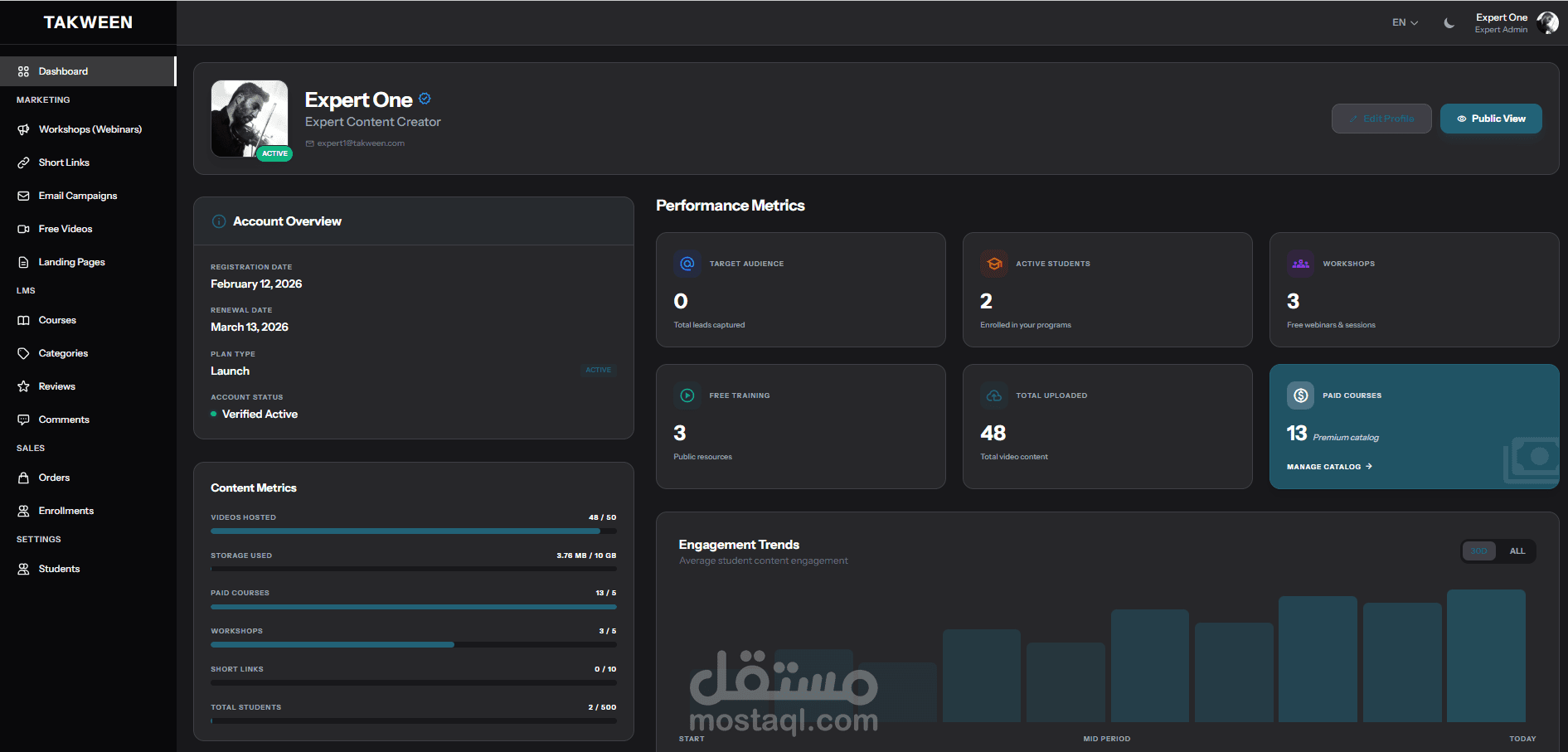 منصة تكويين (نظام SAAS تعليمي)