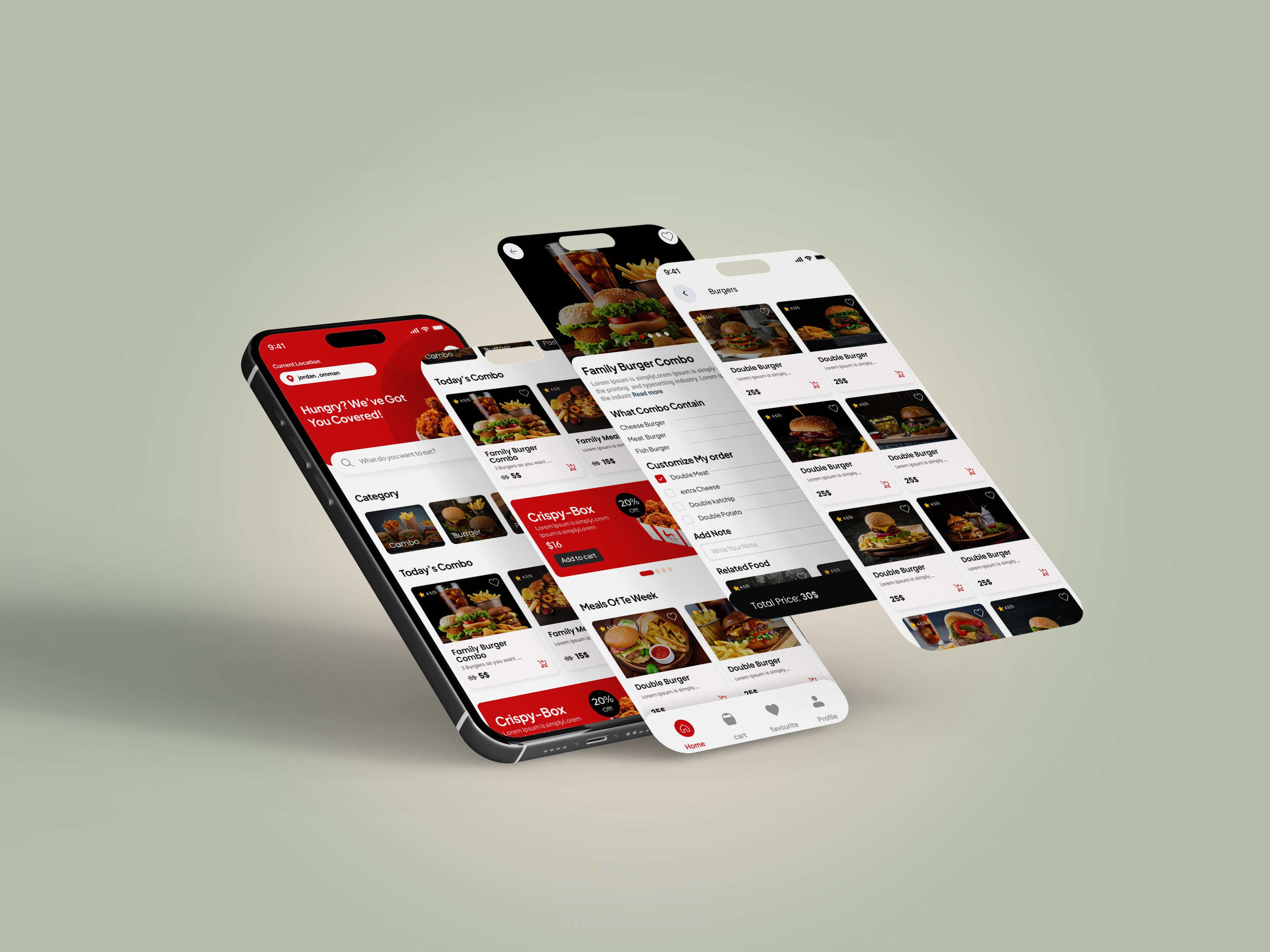 تصميم تطبيق طلبات طعام