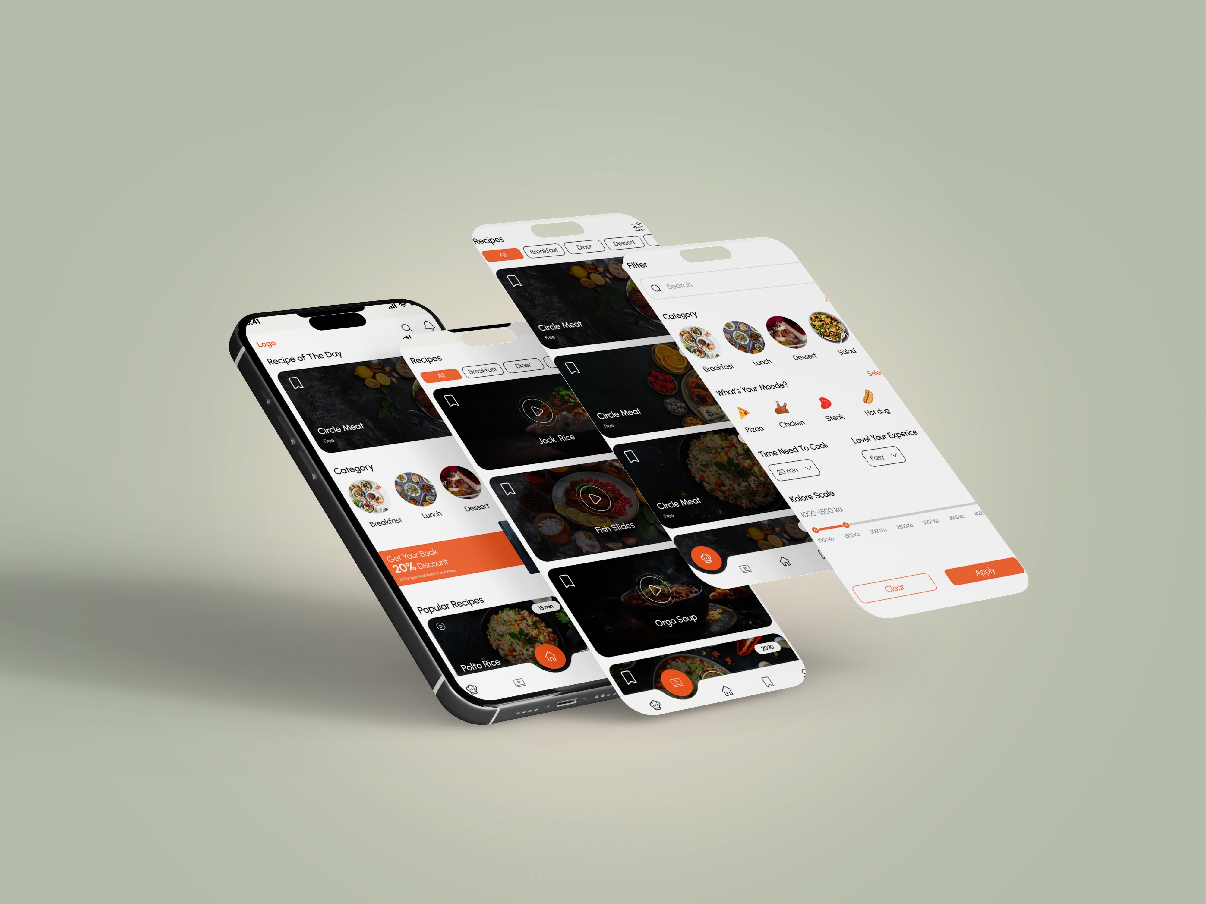 تصميم تطبيق وصفات طعام