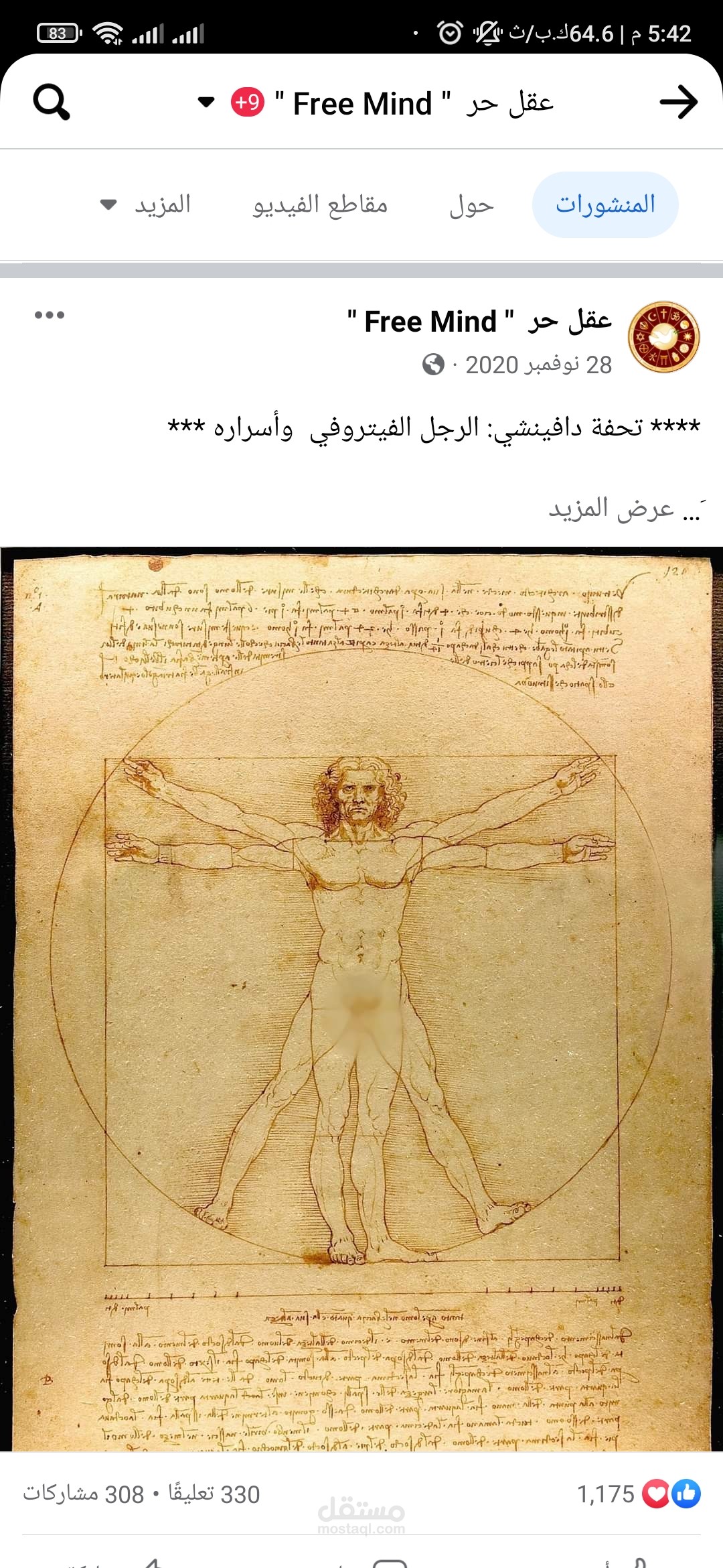 مقالة عن الرجل الفيتروفي