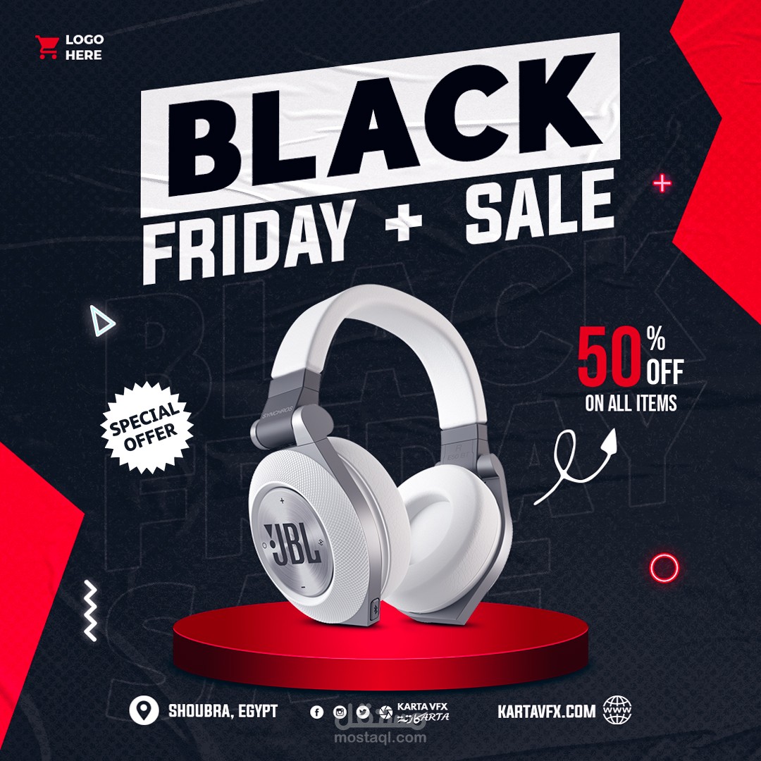 تصميمي للسوشيال ميديا فيس بوك لمنتج بشكل تفصيلي