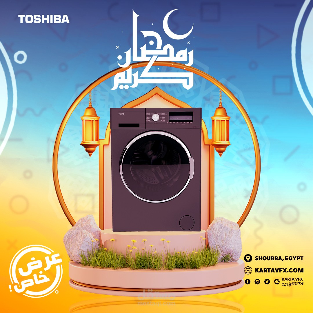 تصميمي لرمضان للسوشيال ميديا فيس بوك لمنتج بشكل تفصيلي