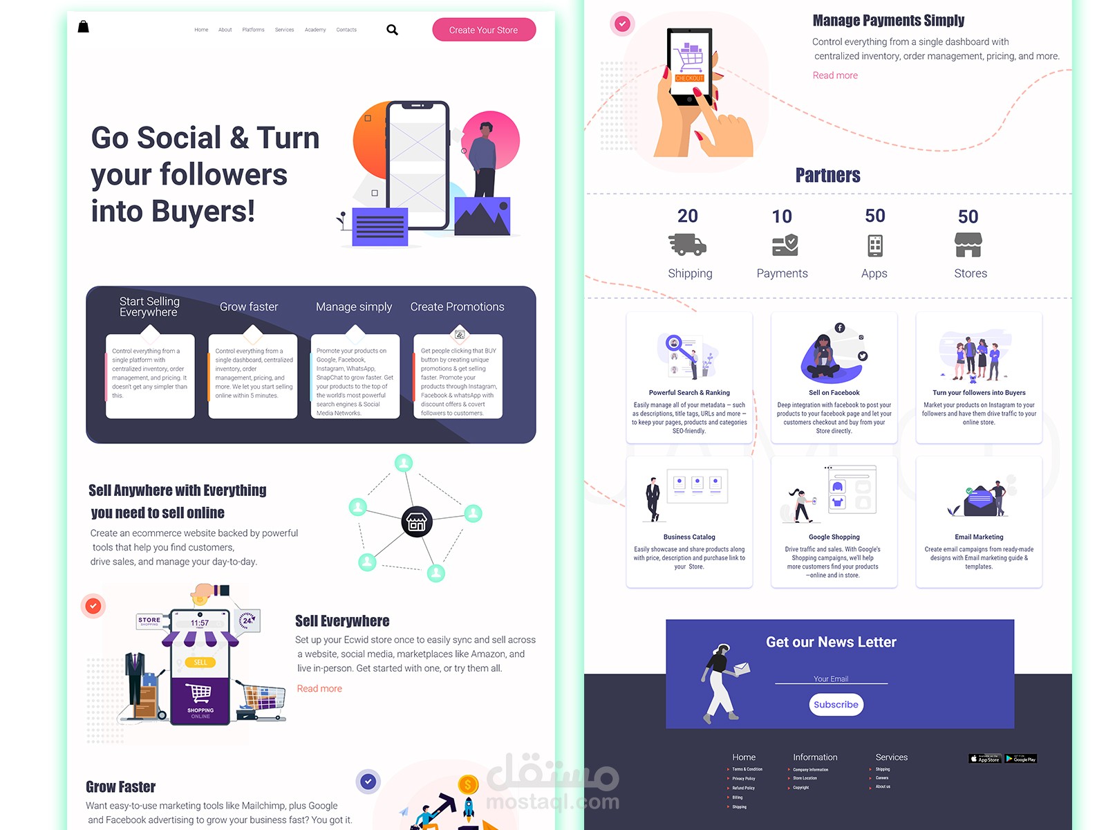 تصميم صفحات هبوط- landing Page