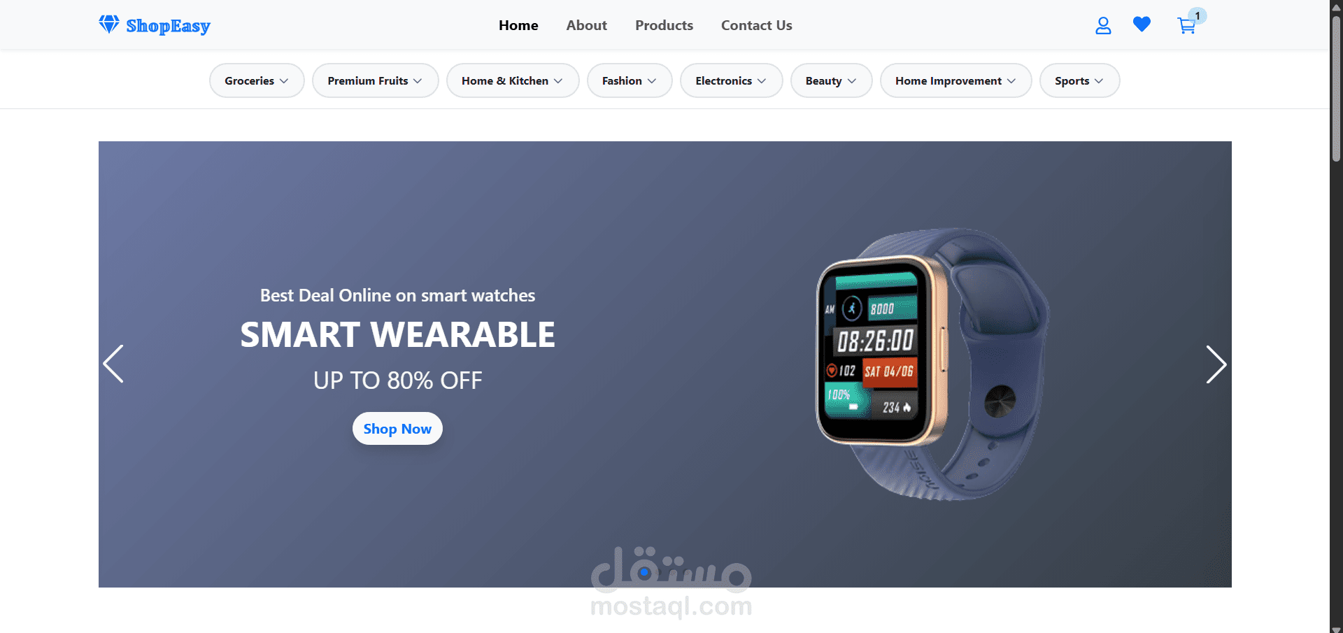 موقع متجر إلكتروني (eCommerce) باستخدام React