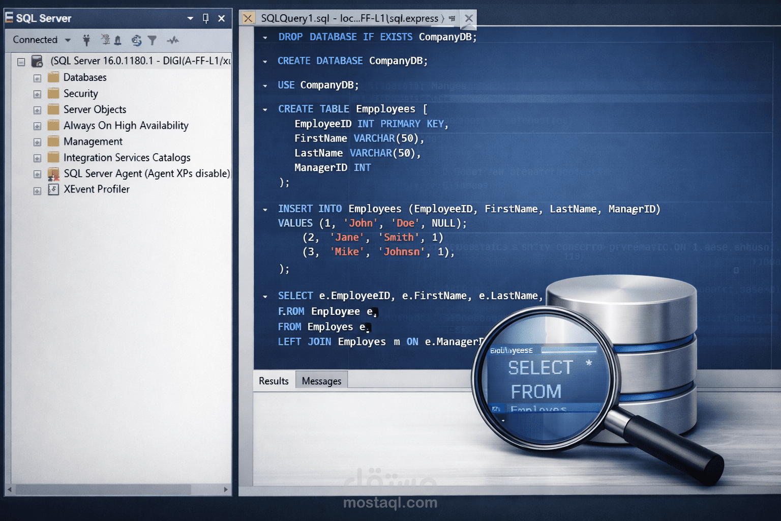 تنفيذ عمليات JOIN وSelf Join وإنشاء Views باستخدام SQL