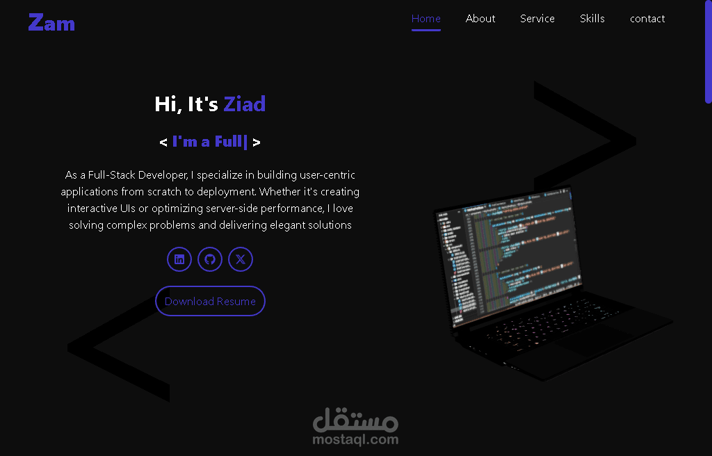 تطوير موقع شخصي احترافي portfolio