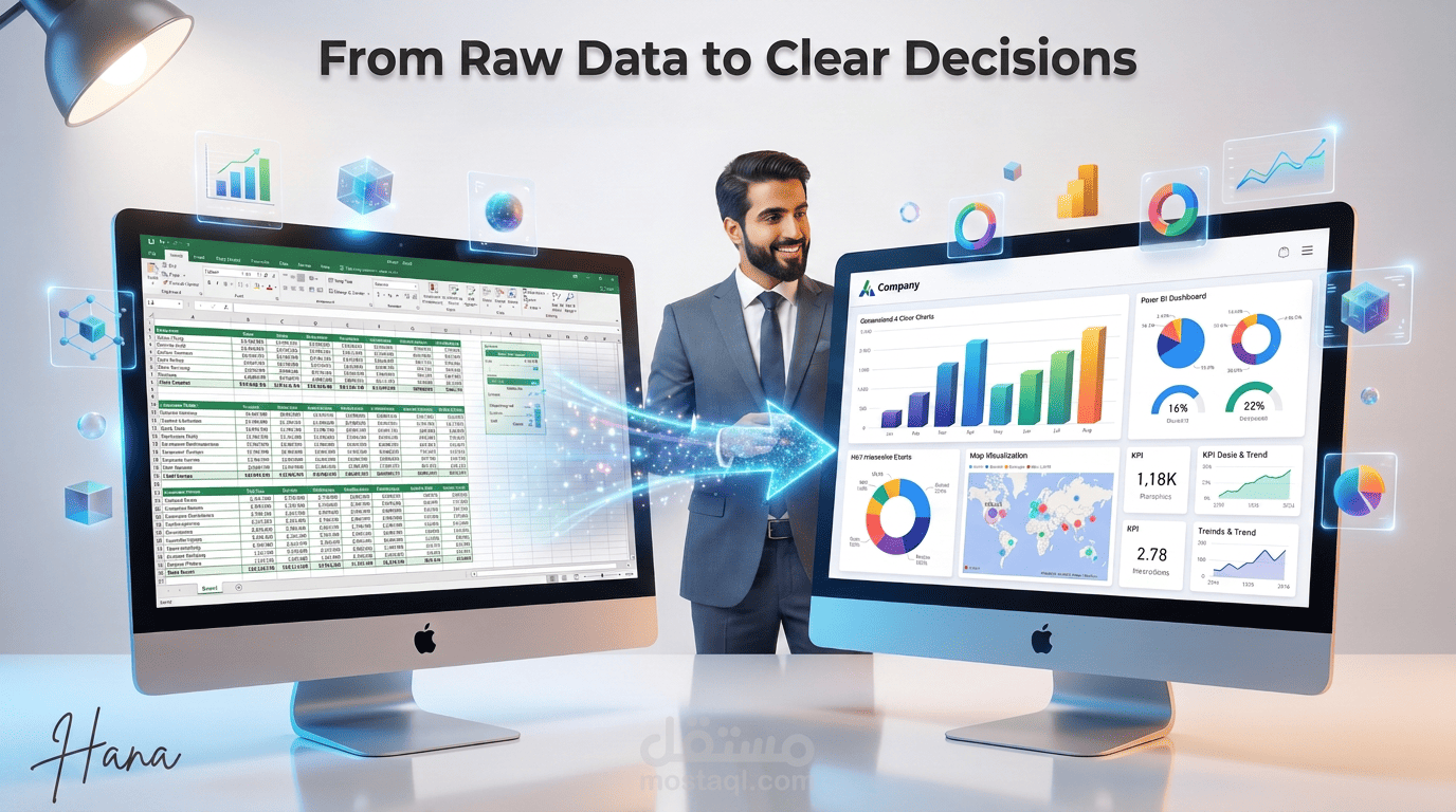 تحويل بياناتك إلى لوحة تحكم Power BI احترافية وتفاعلية
