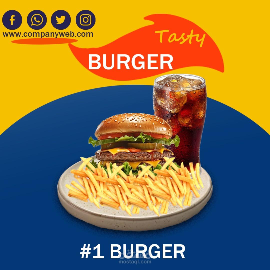 fast food social media design