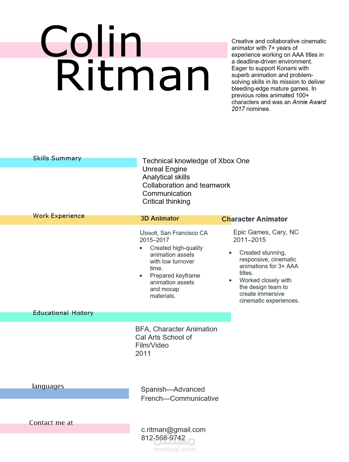 تصميم Resume احترافي وبطريقة الانفوجرافيك
