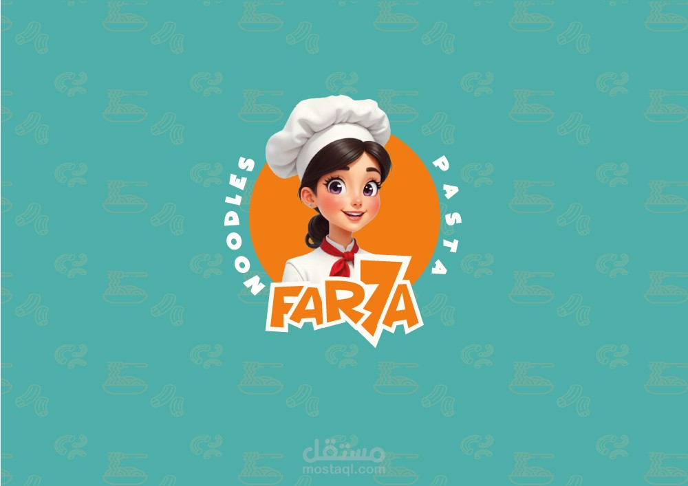 هوية بصرية بشخصية كارتونية لمطعم