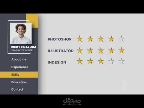 تصميم سيرة ذاتية أنيقة على شكل ملف بوربوينت