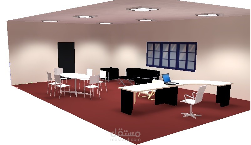 تصميم انارة وديكور لمكتب