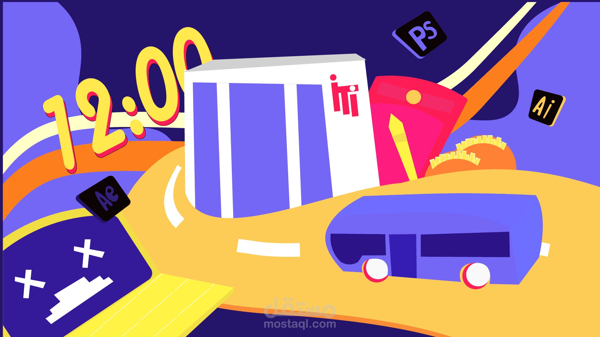 تصميم فيكتور بأسلوب البوب آرت | Pop Art Vector Design