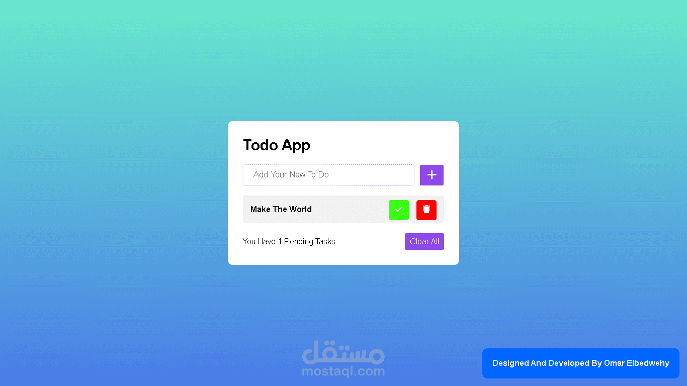 Todo App Save Tasks In Local Storage