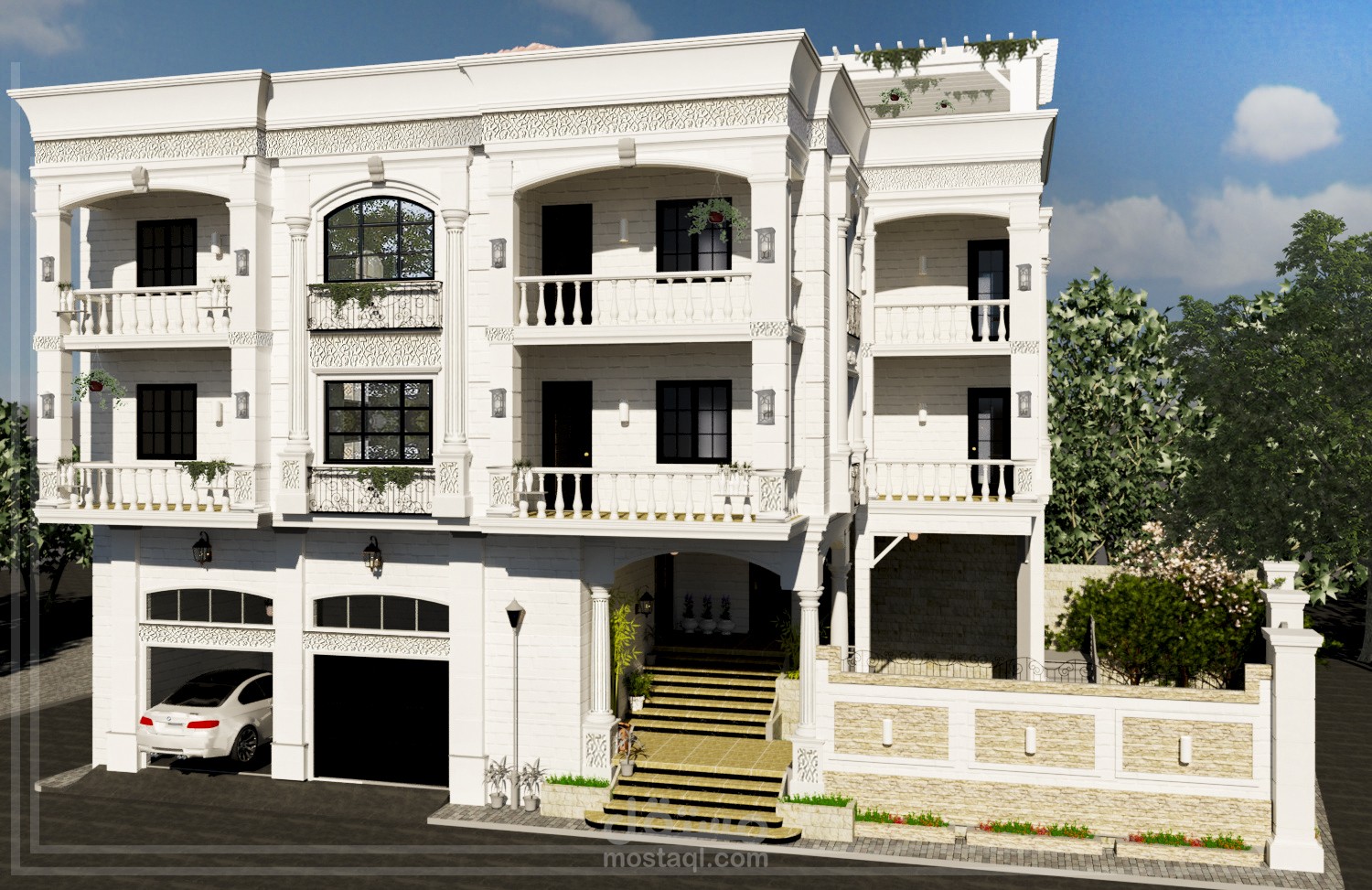 تصميم واجهات عمارة سكنية ( كلاسيك )- بورسعيد