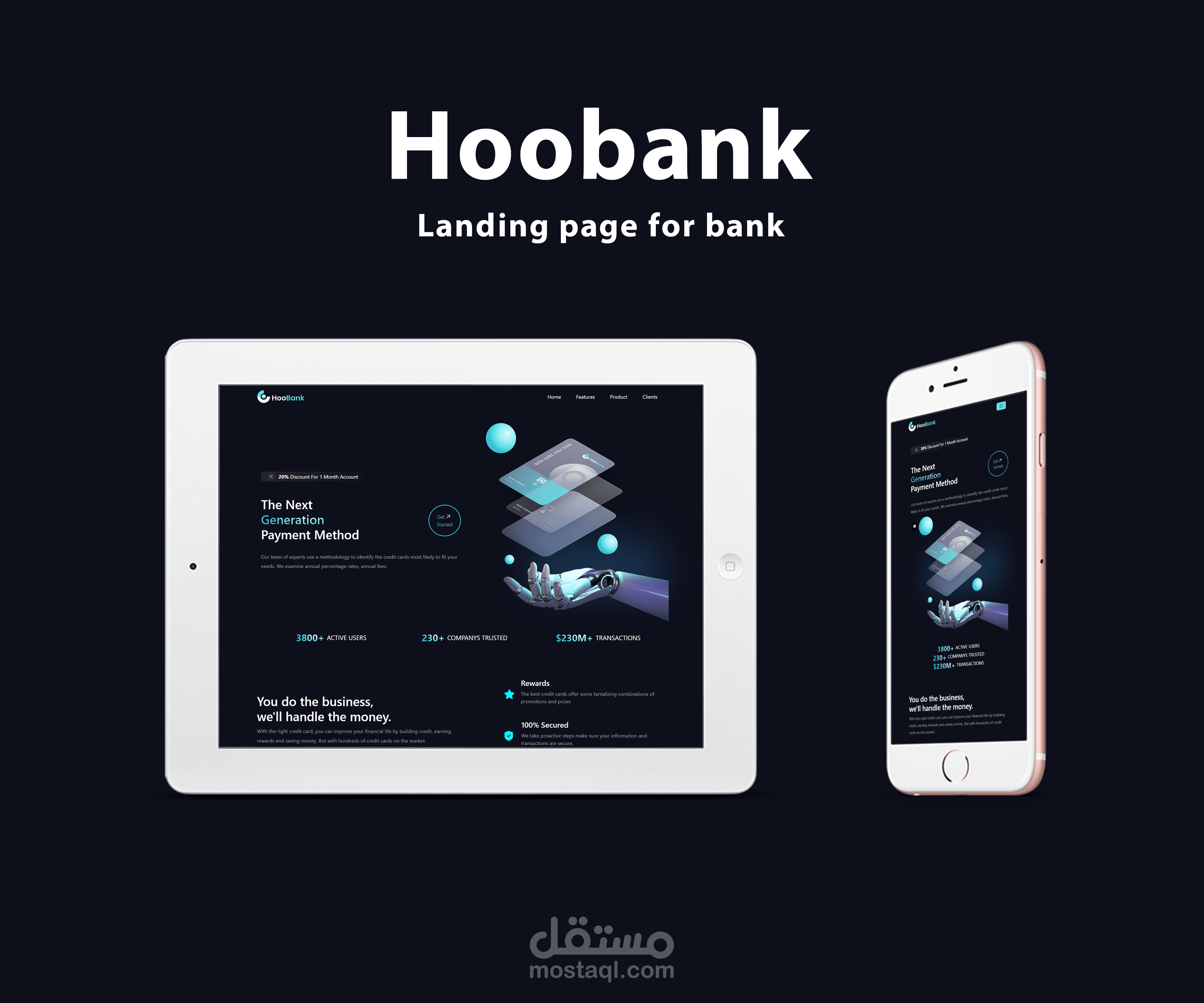 صفحة هبوط لبنك HooBank