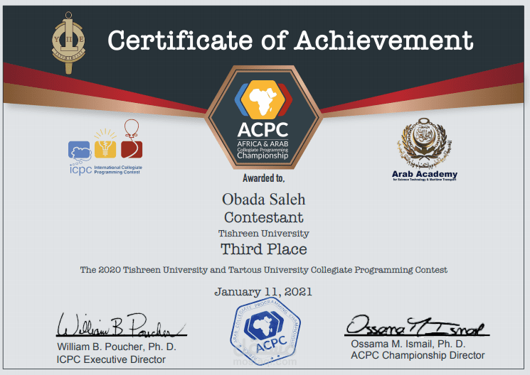Third place. Tishreen University