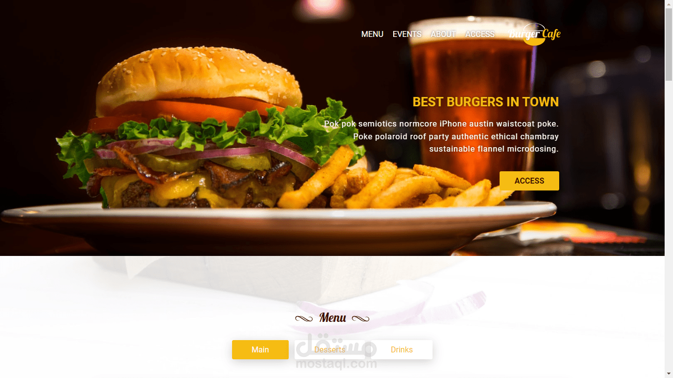 مطعم مأكولات غربيه