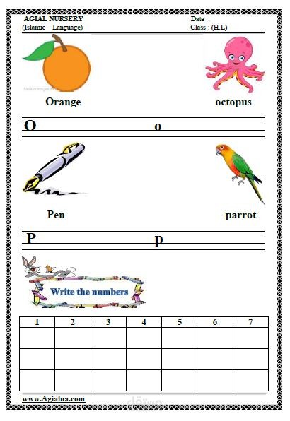 Letters sheet