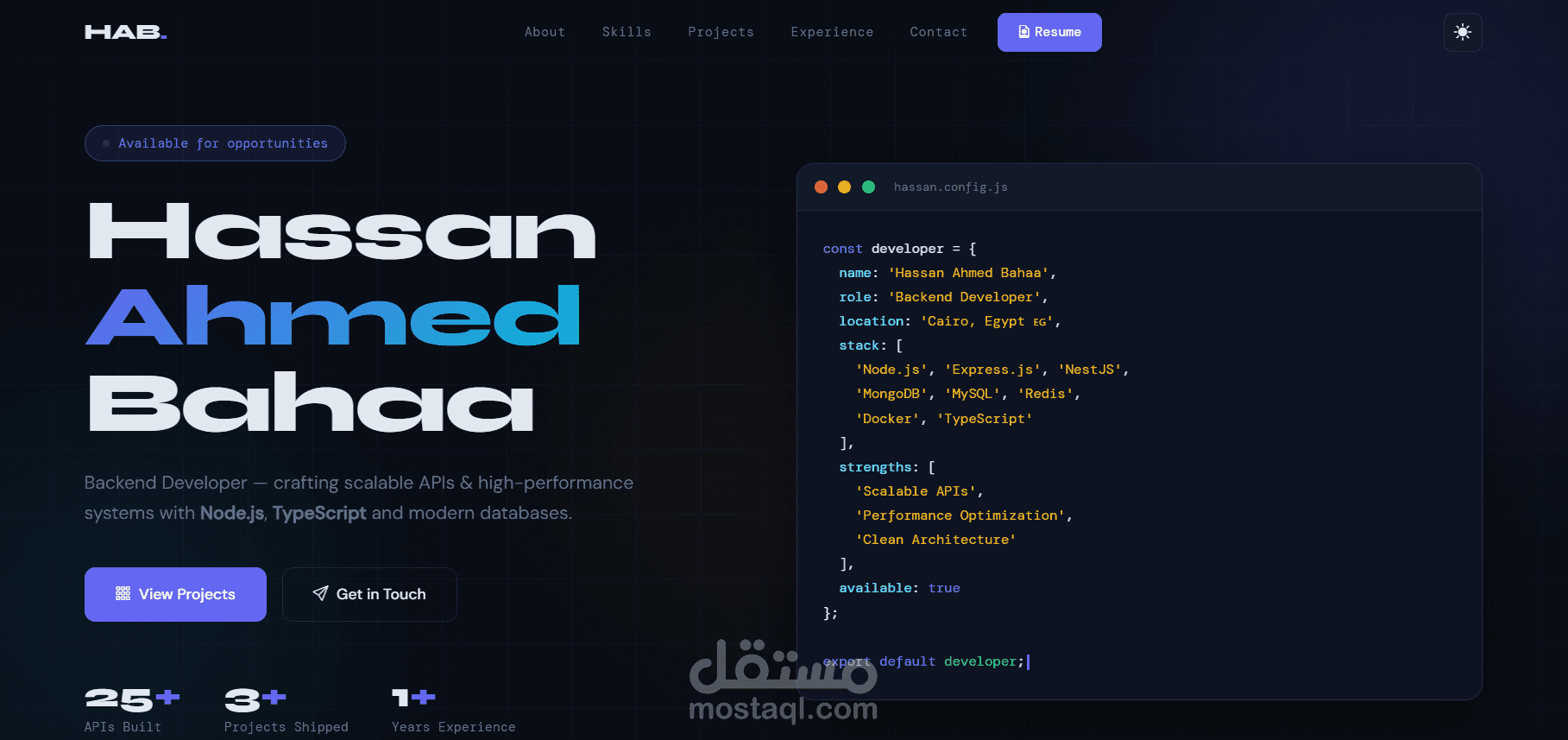 موقع بورتفوليو شخصي