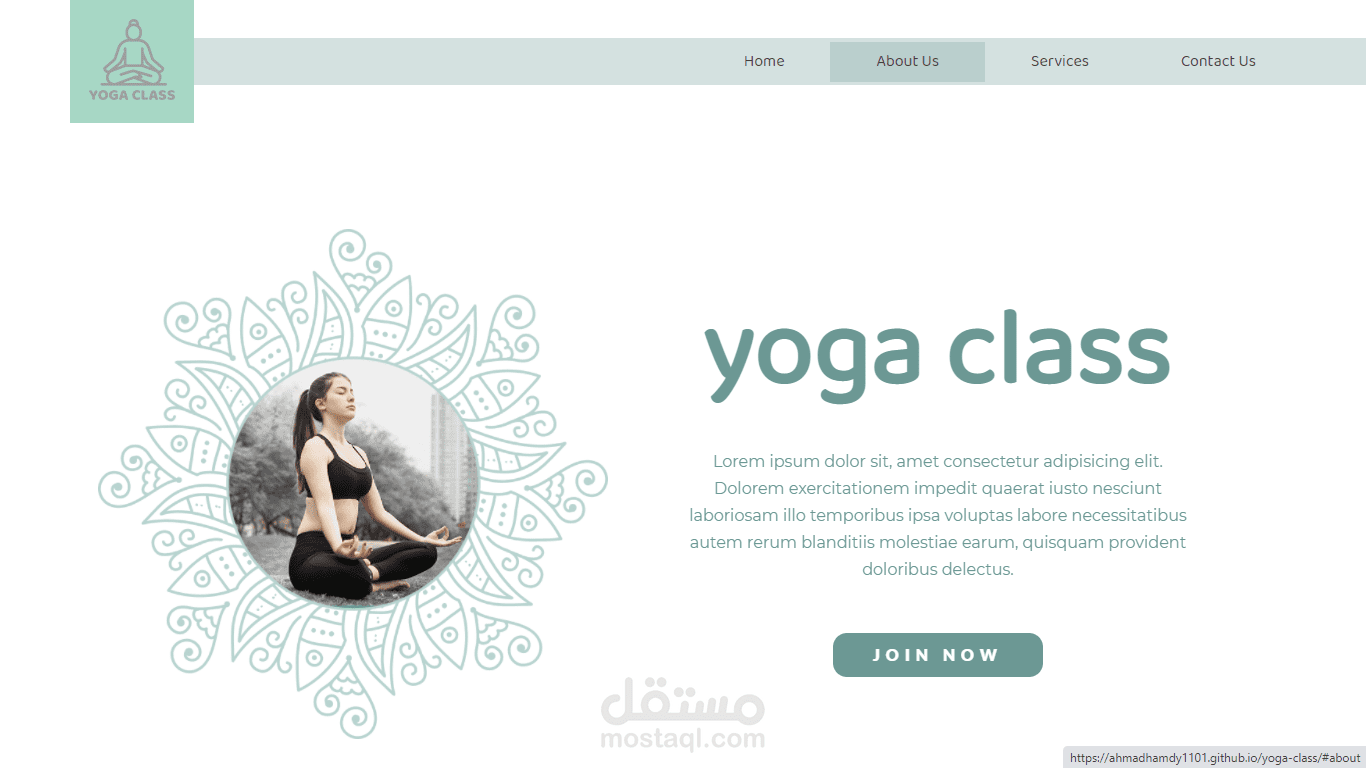 موقع لفصول اليوجا متجاوب مع جميع الشاشات