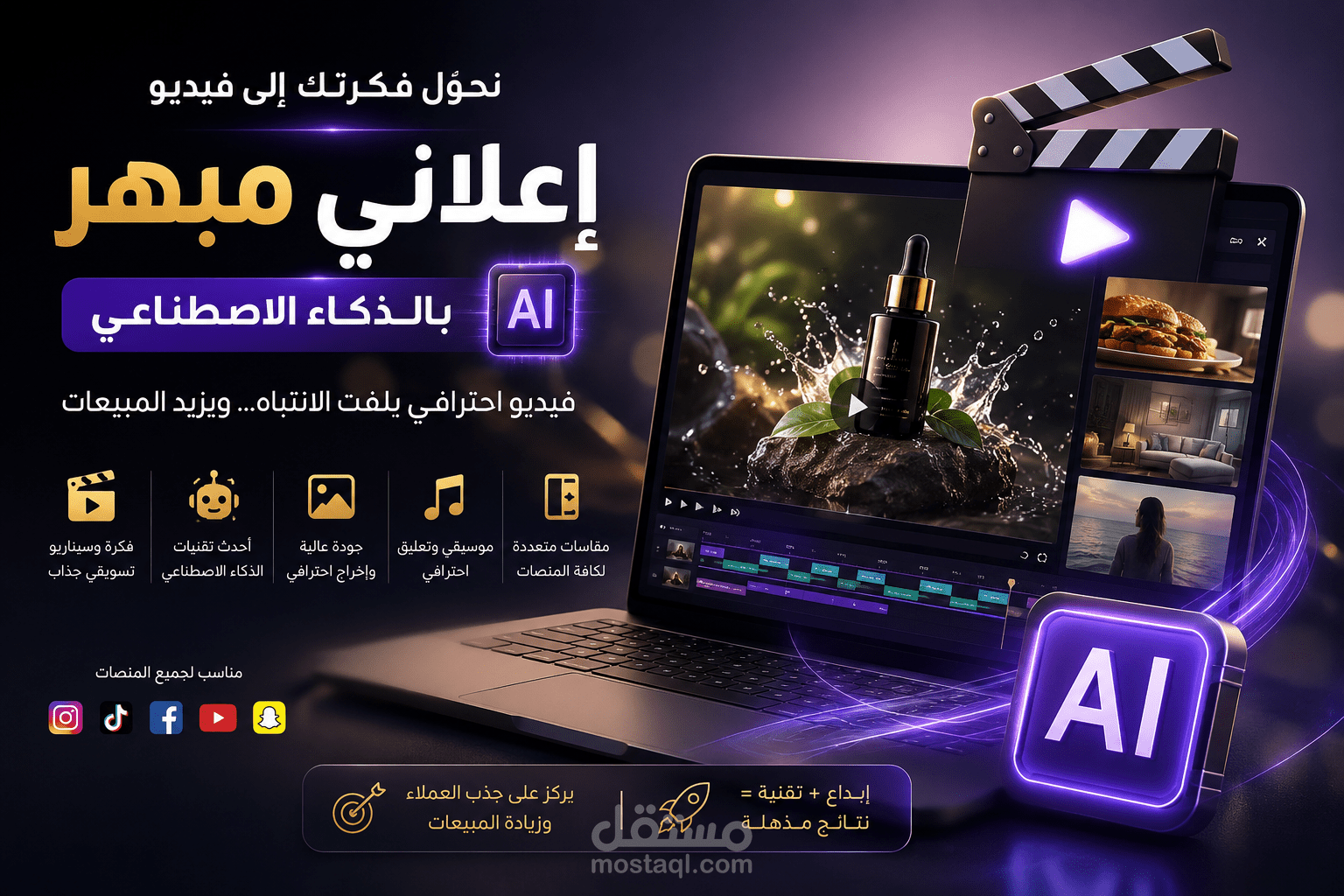إنتاج فيديو إعلاني احترافي بالذكاء الاصطناعي لمنتجك أو خدمتك