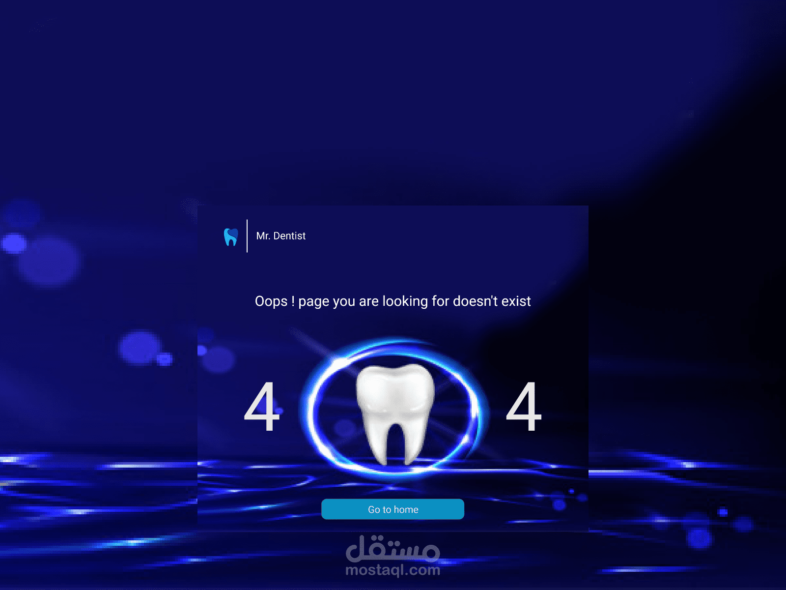 404 Error Page in website of Mr dentist