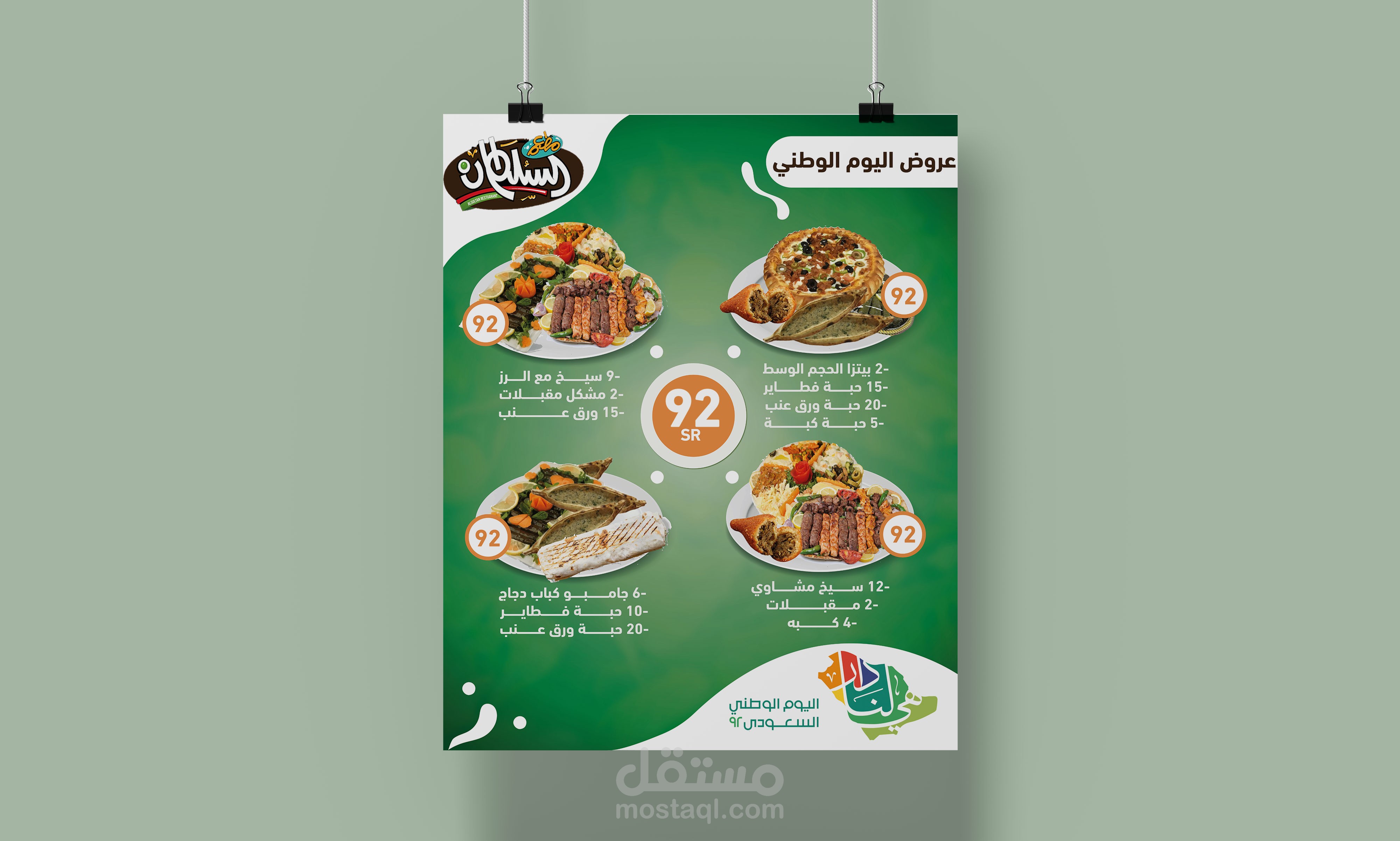 تصميم بوستر لليوم الوطني السعودي