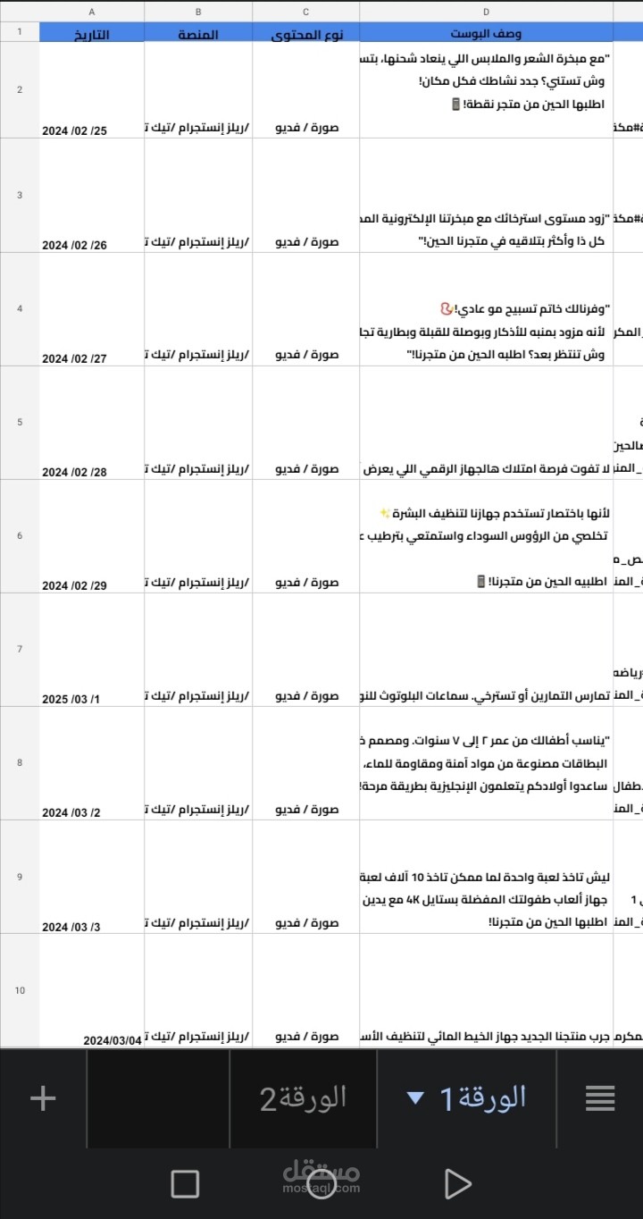 خطه محتوى لمواقع التواصل الاجتماعي