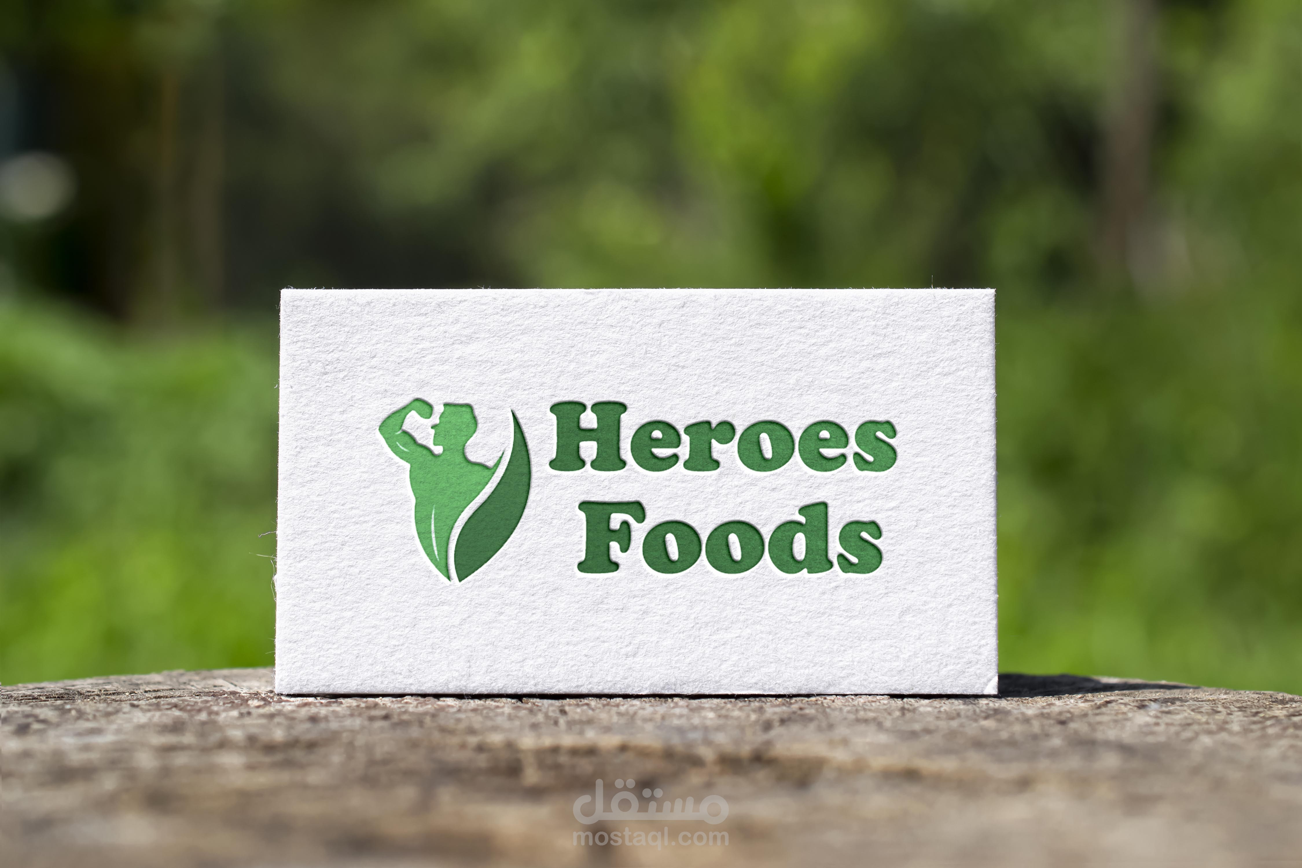 تصميم شعار بأسم HEROES FOODS