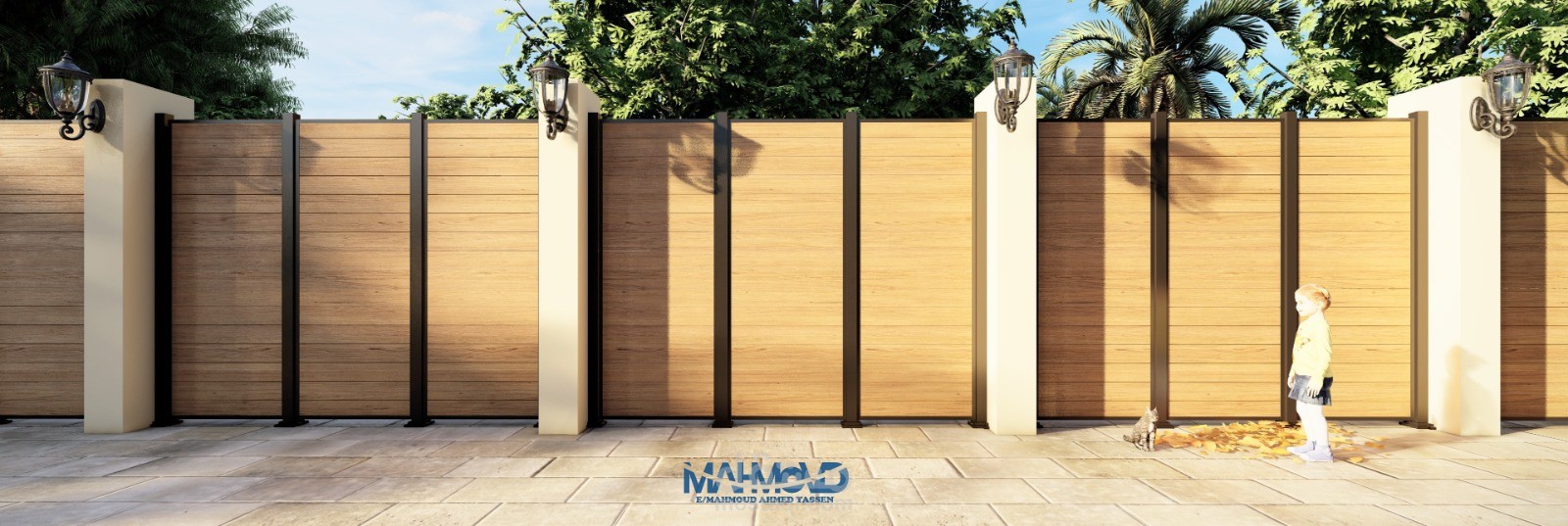 تصميم وتنفيذ اسوار ديكوريه من بديل الخشب